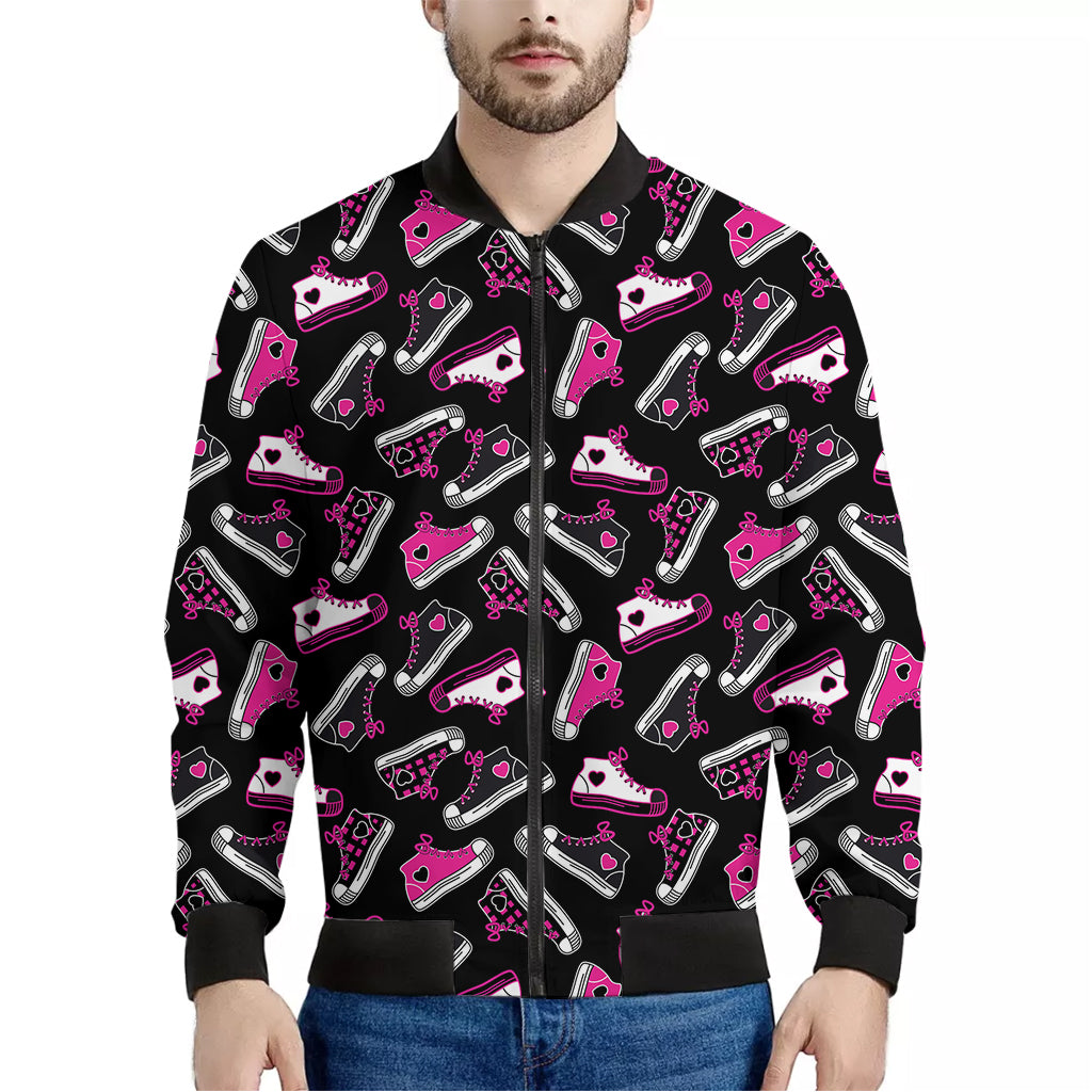 Emo Shoes Pattern Print Men's Bomber Jacket