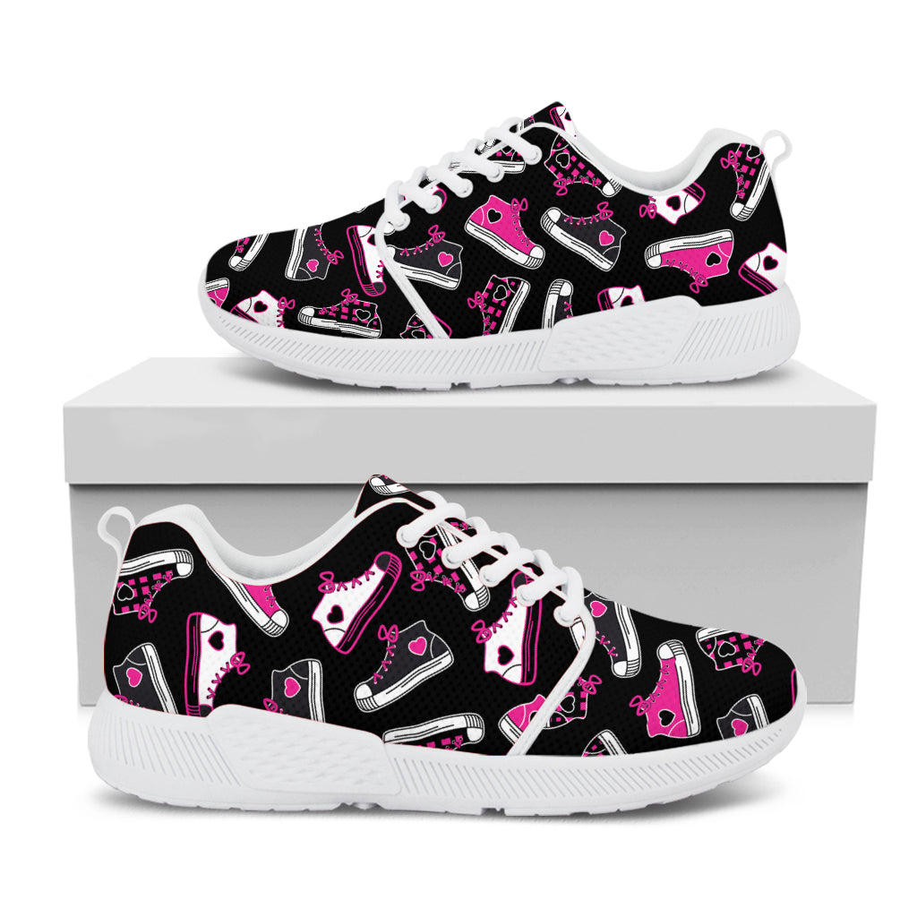 Emo Shoes Pattern Print White Athletic Shoes