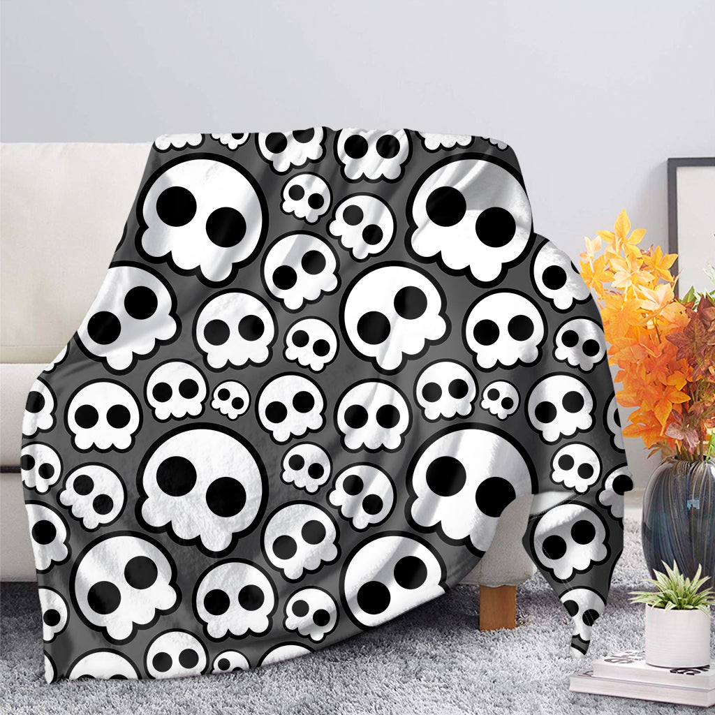 Emo Skull Pattern Print Blanket