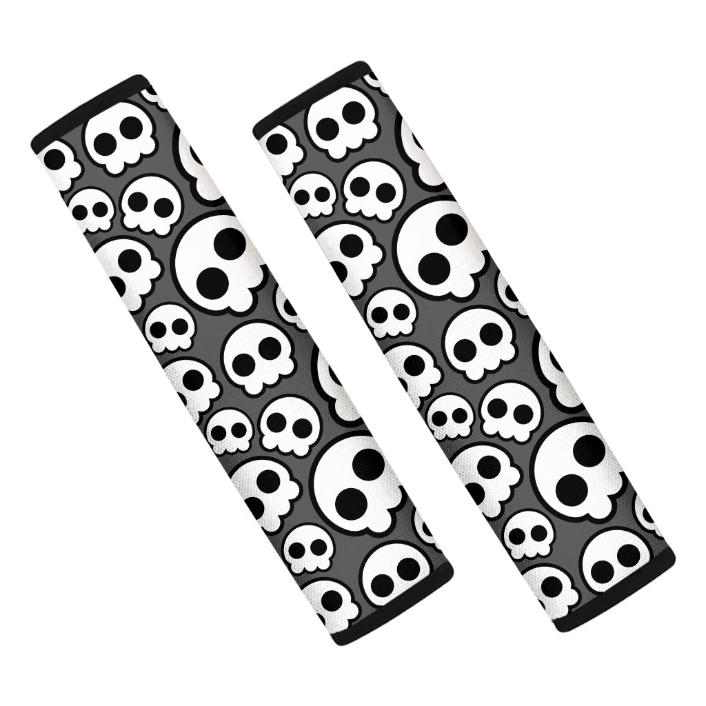 Emo Skull Pattern Print Car Seat Belt Covers