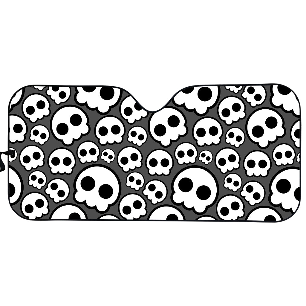 Emo Skull Pattern Print Car Sun Shade