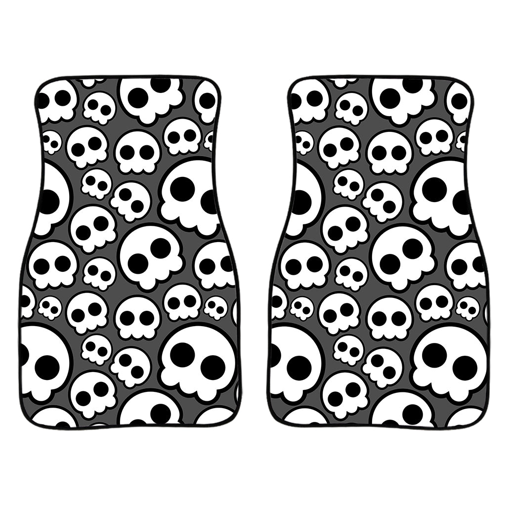 Emo Skull Pattern Print Front Car Floor Mats