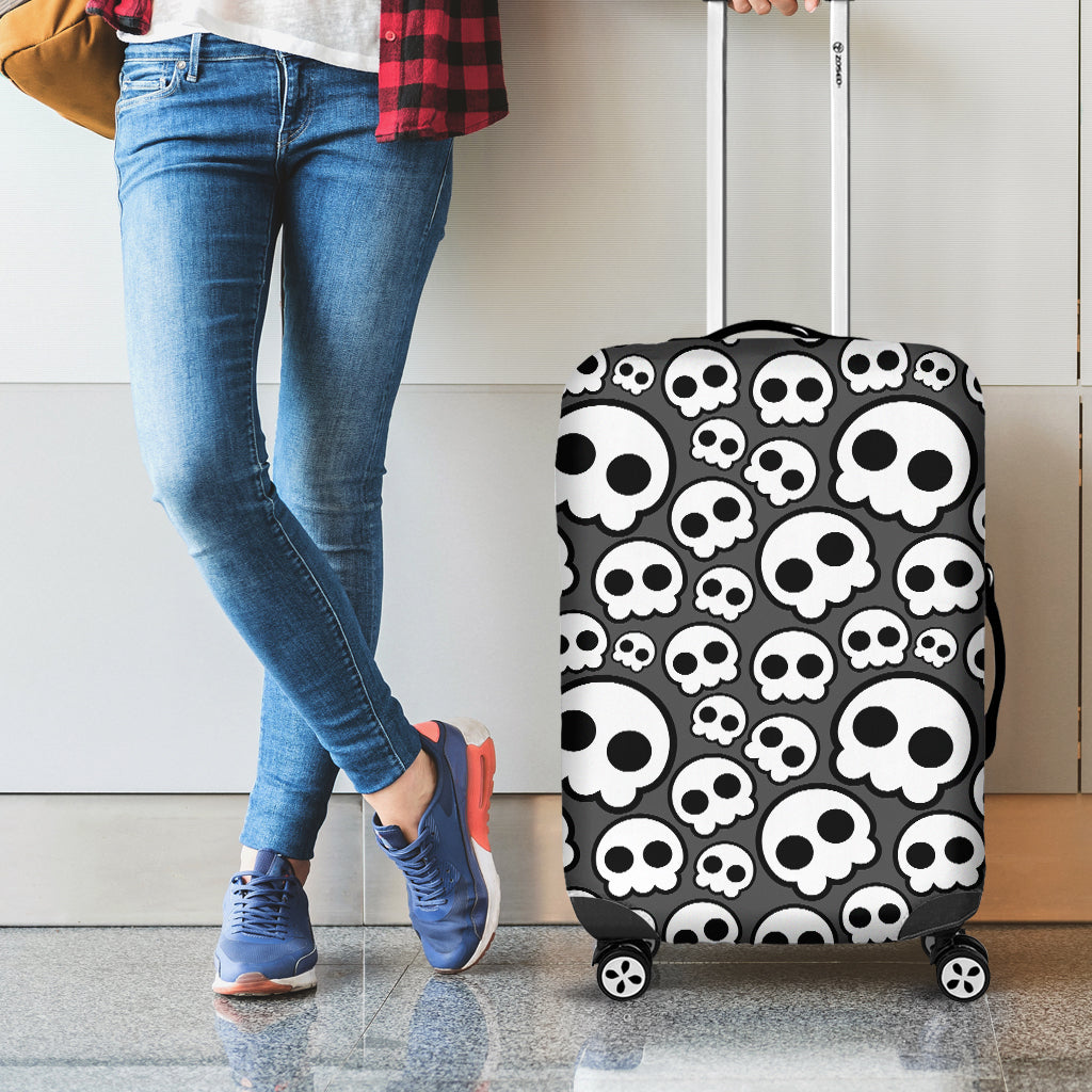 Emo Skull Pattern Print Luggage Cover