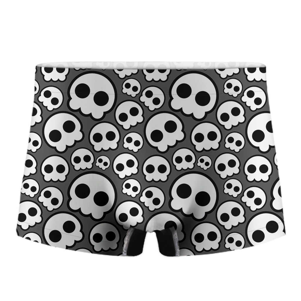 Emo Skull Pattern Print Men's Boxer Briefs