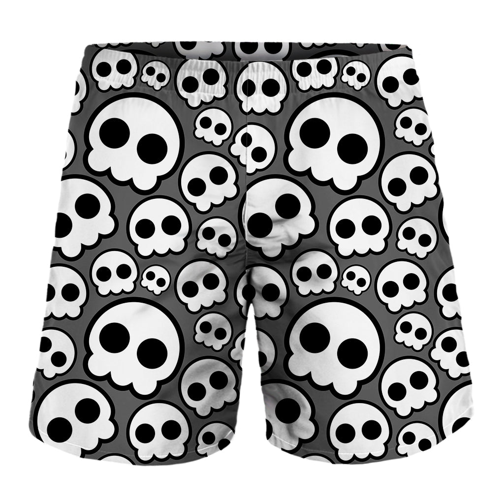 Emo Skull Pattern Print Men's Shorts