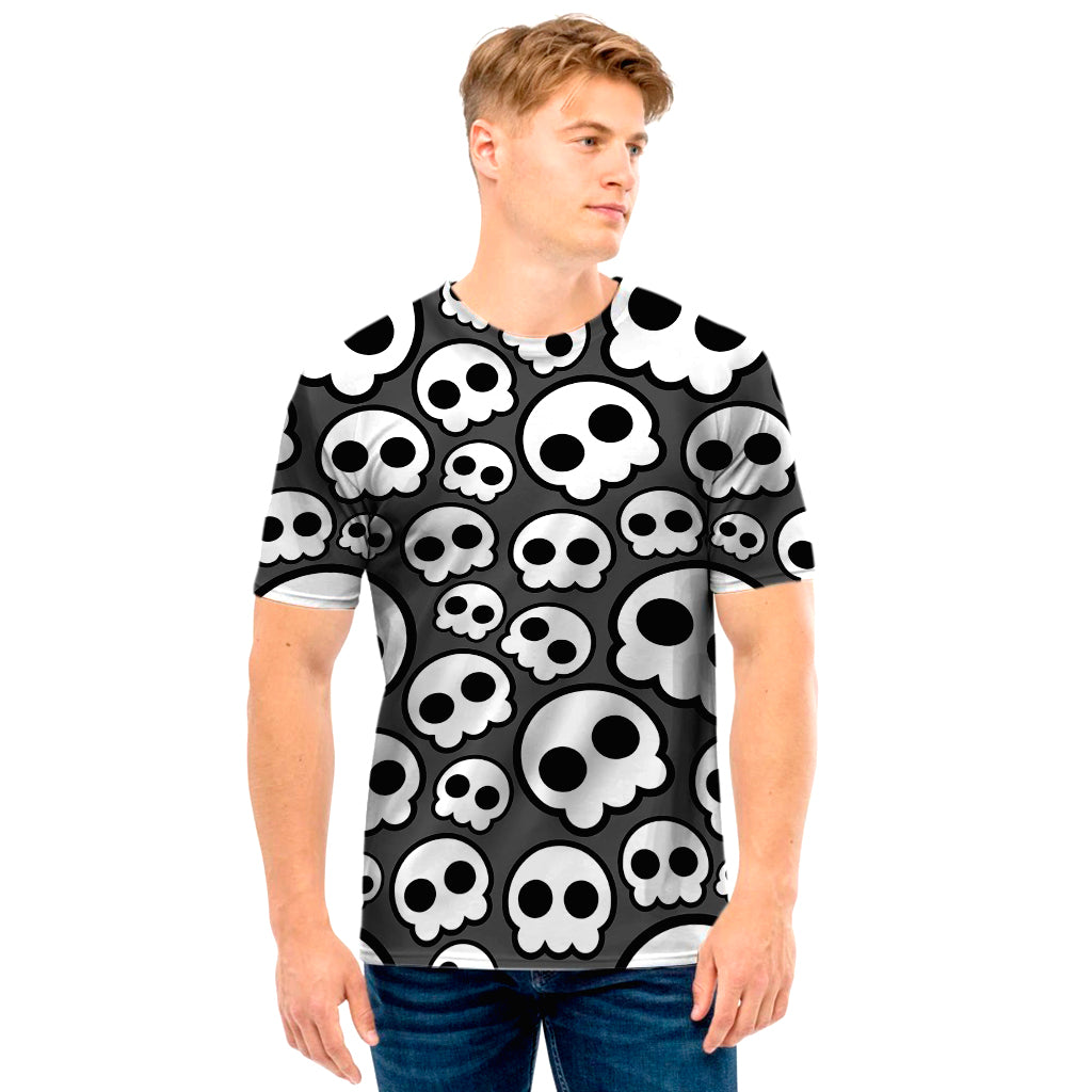 Emo Skull Pattern Print Men's T-Shirt