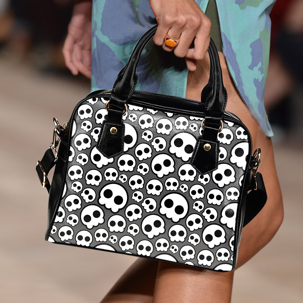 Emo Skull Pattern Print Shoulder Handbag