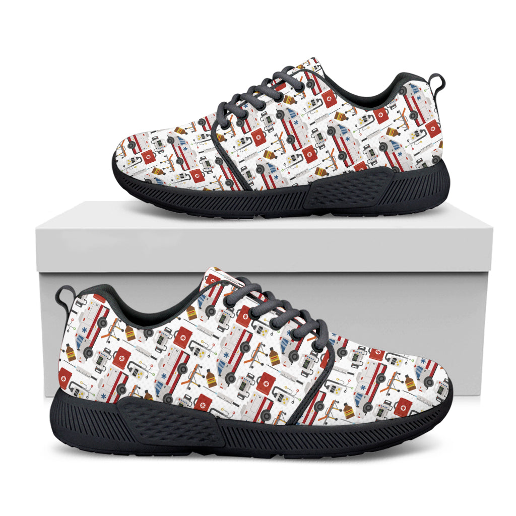 EMS Paramedic Pattern Print Black Athletic Shoes