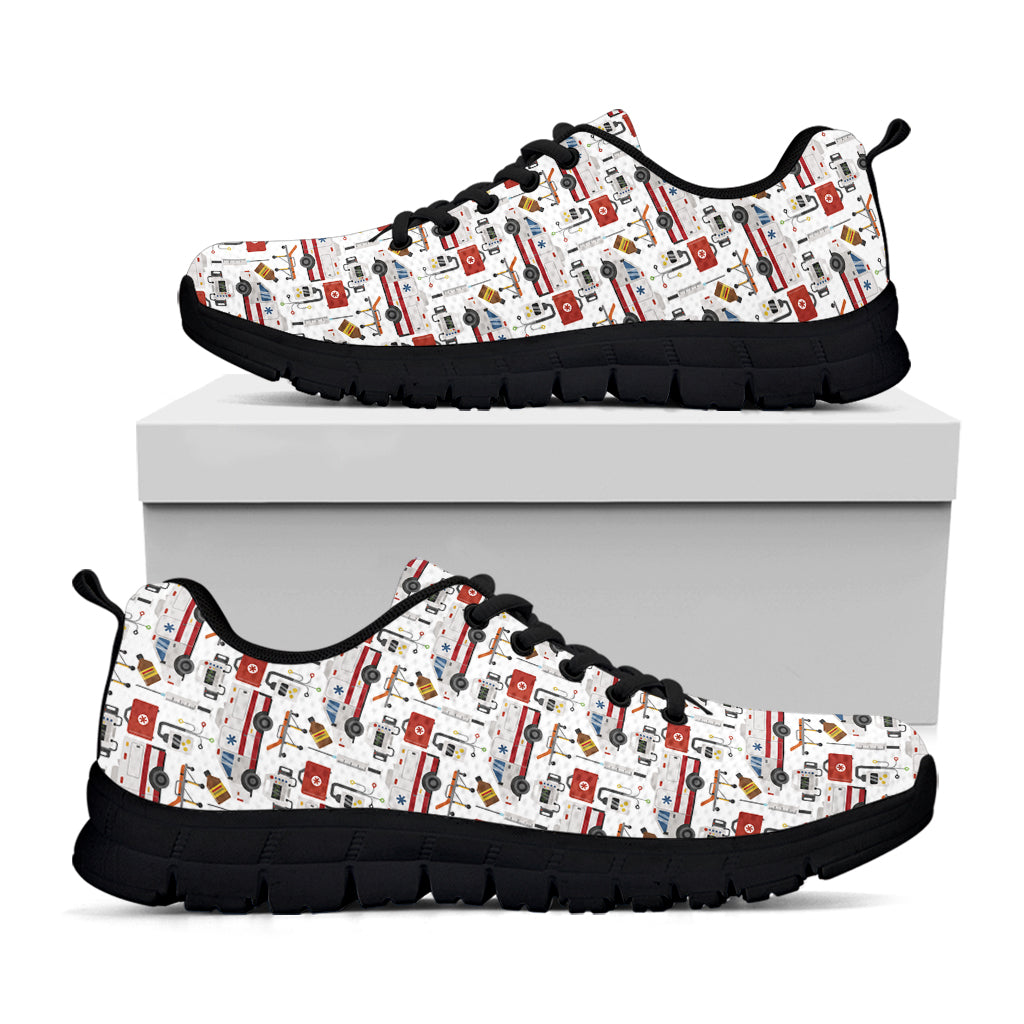 EMS Paramedic Pattern Print Black Sneakers