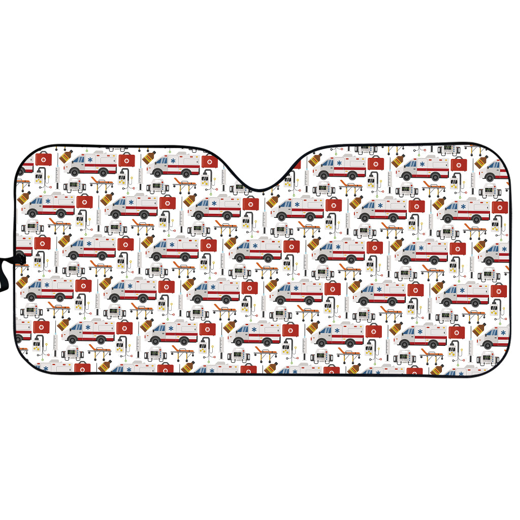 EMS Paramedic Pattern Print Car Sun Shade