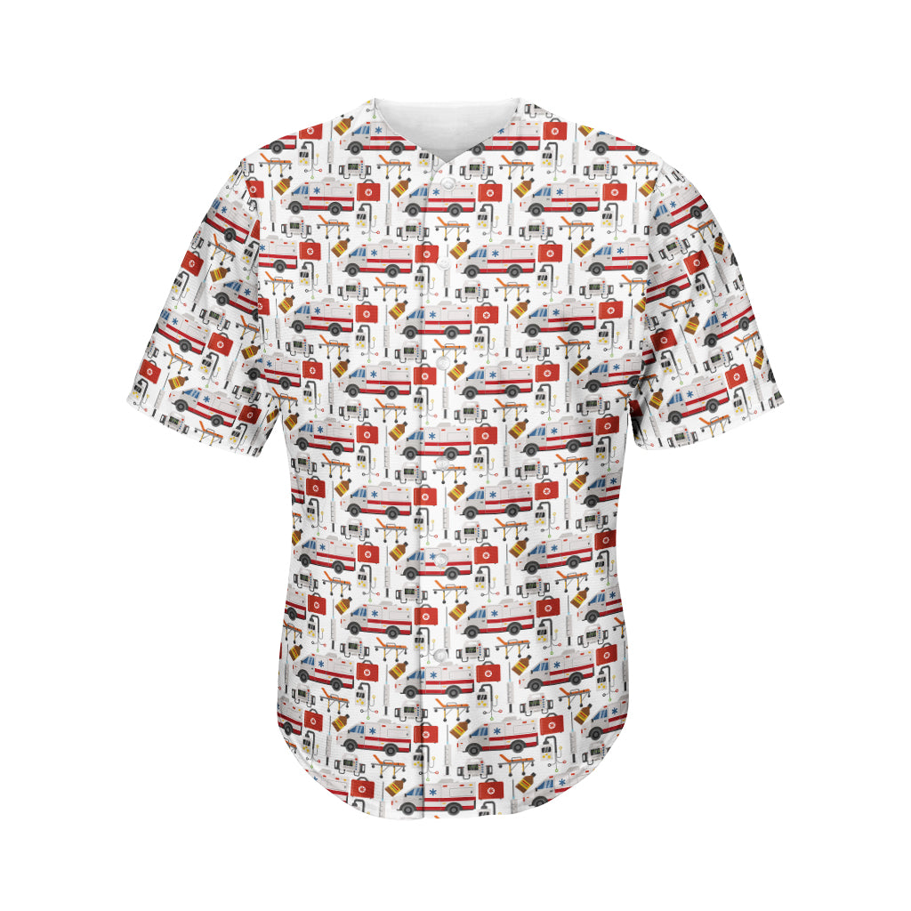 EMS Paramedic Pattern Print Men's Baseball Jersey