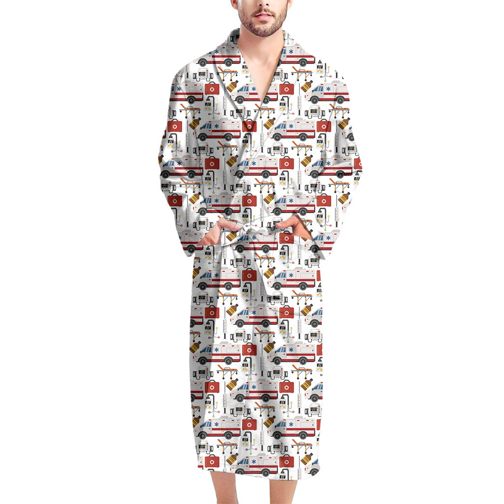 EMS Paramedic Pattern Print Men's Bathrobe