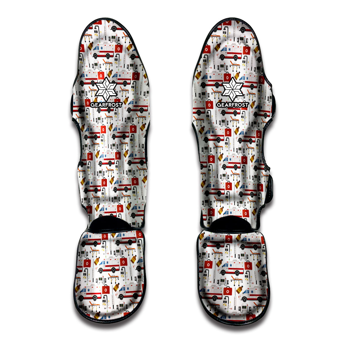 EMS Paramedic Pattern Print Muay Thai Shin Guards