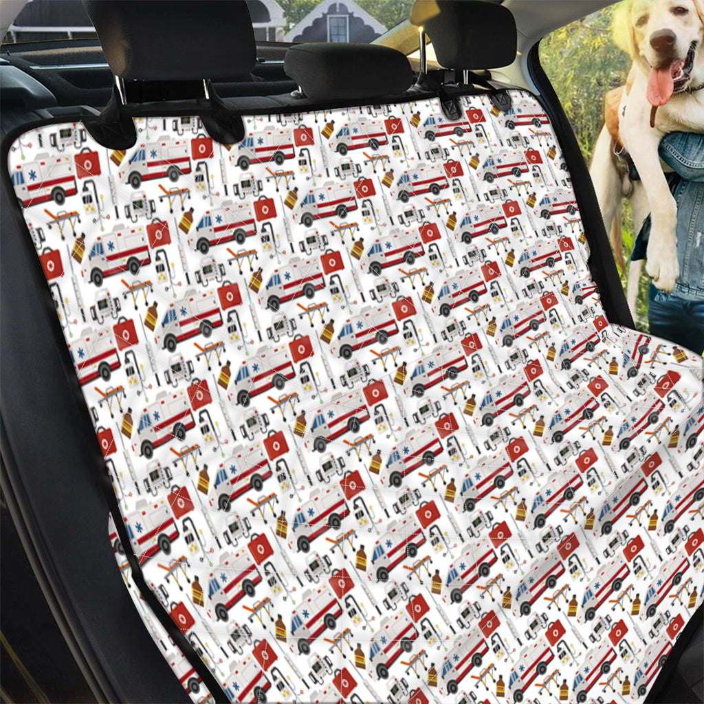 EMS Paramedic Pattern Print Pet Car Back Seat Cover