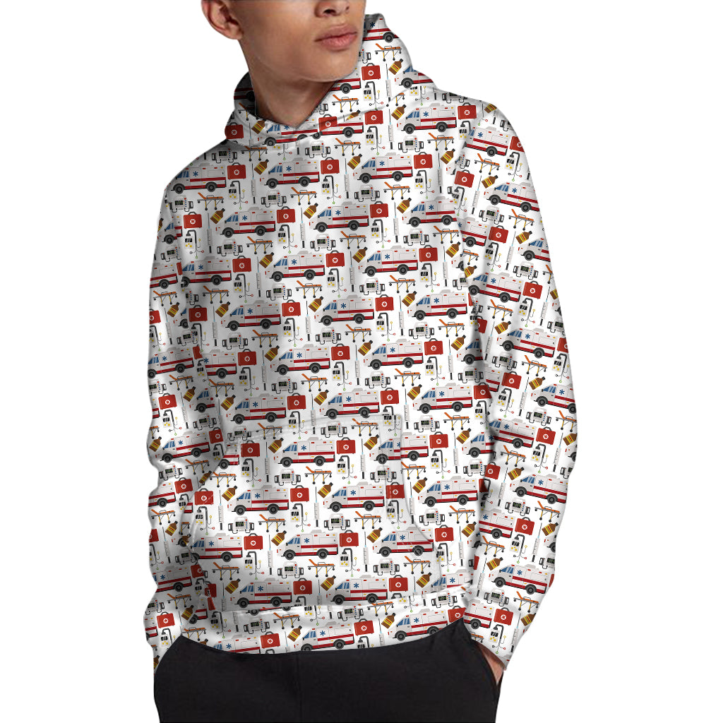 EMS Paramedic Pattern Print Pullover Hoodie