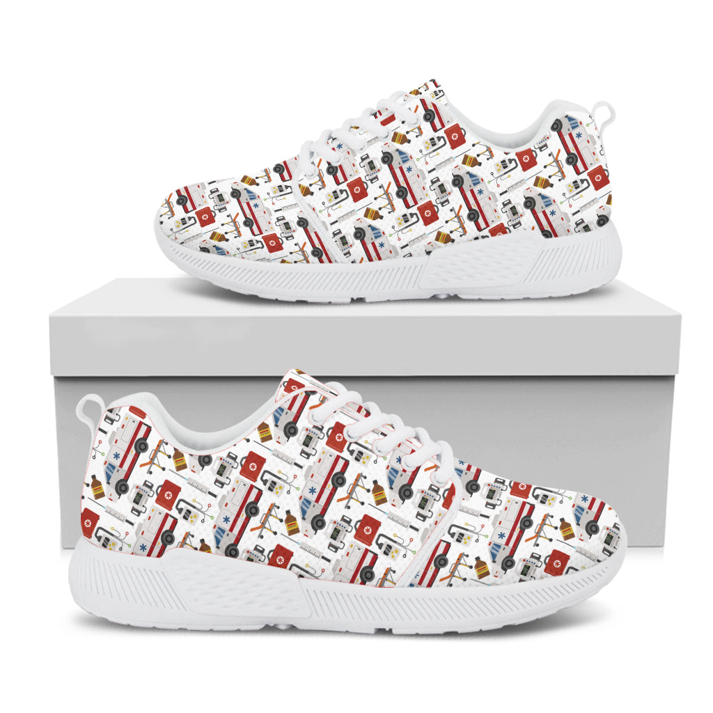 EMS Paramedic Pattern Print White Athletic Shoes