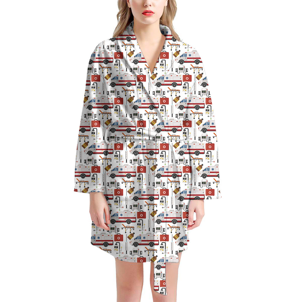 EMS Paramedic Pattern Print Women's Bathrobe