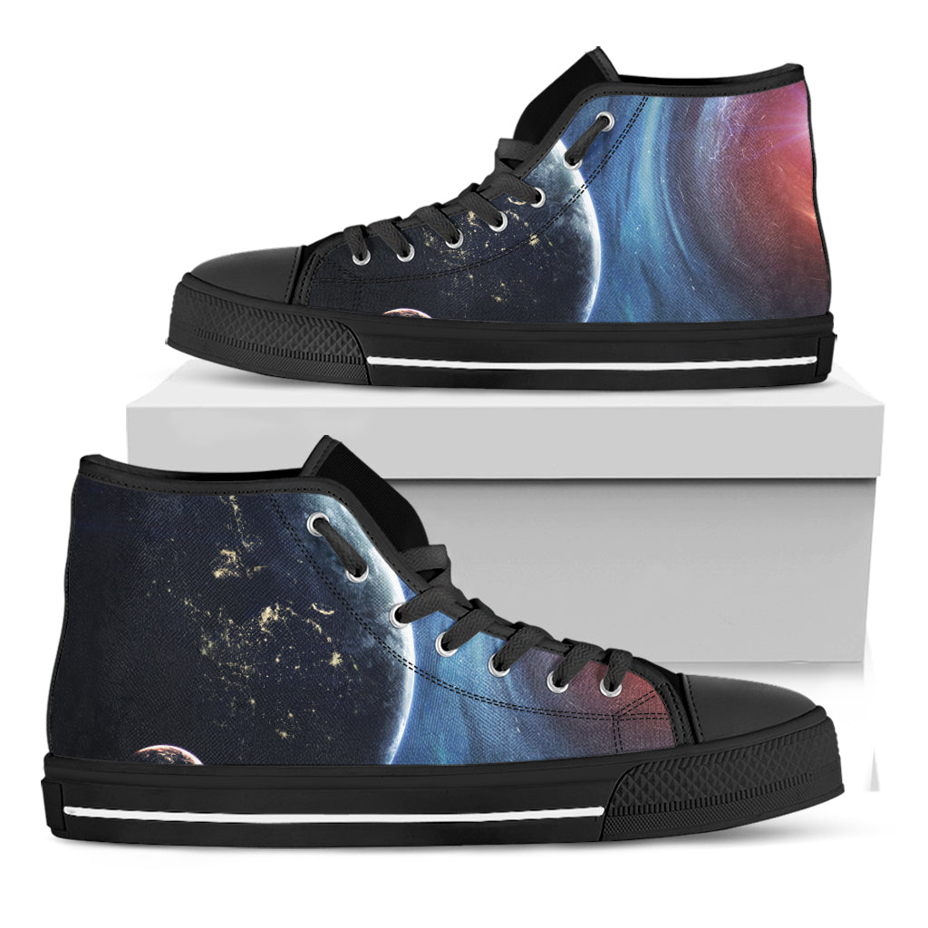 Endless Space Print Black High Top Shoes