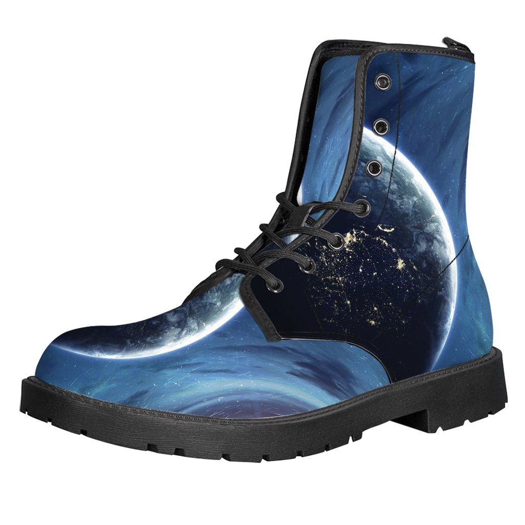 Endless Space Print Leather Boots