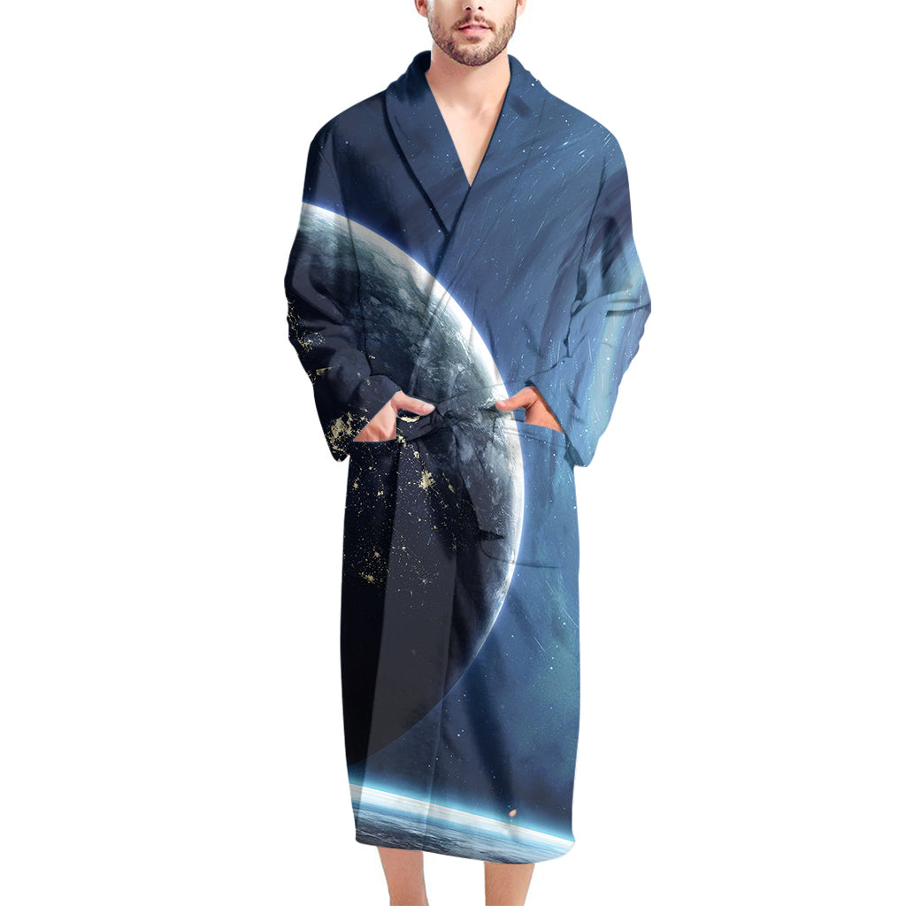 Endless Space Print Men's Bathrobe