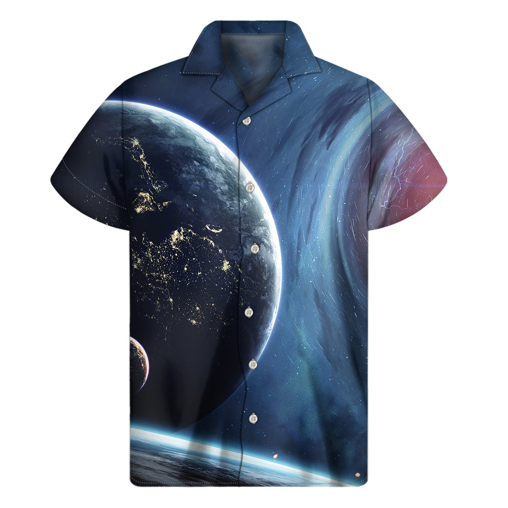 Endless Space Print Men's Short Sleeve Shirt