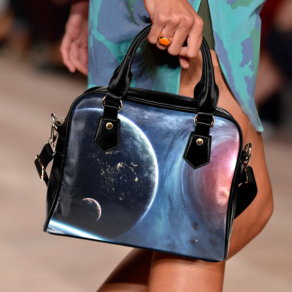 Endless Space Print Shoulder Handbag