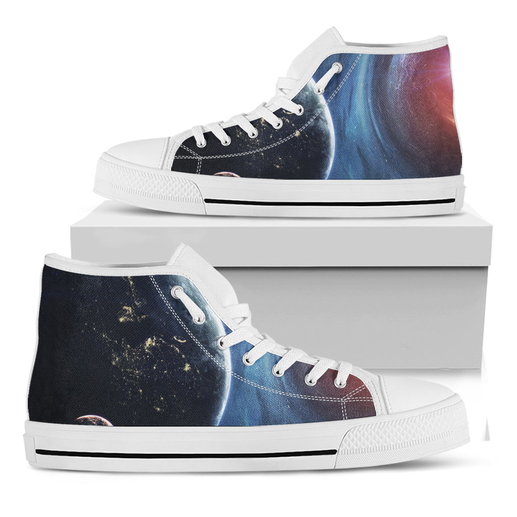 Endless Space Print White High Top Shoes