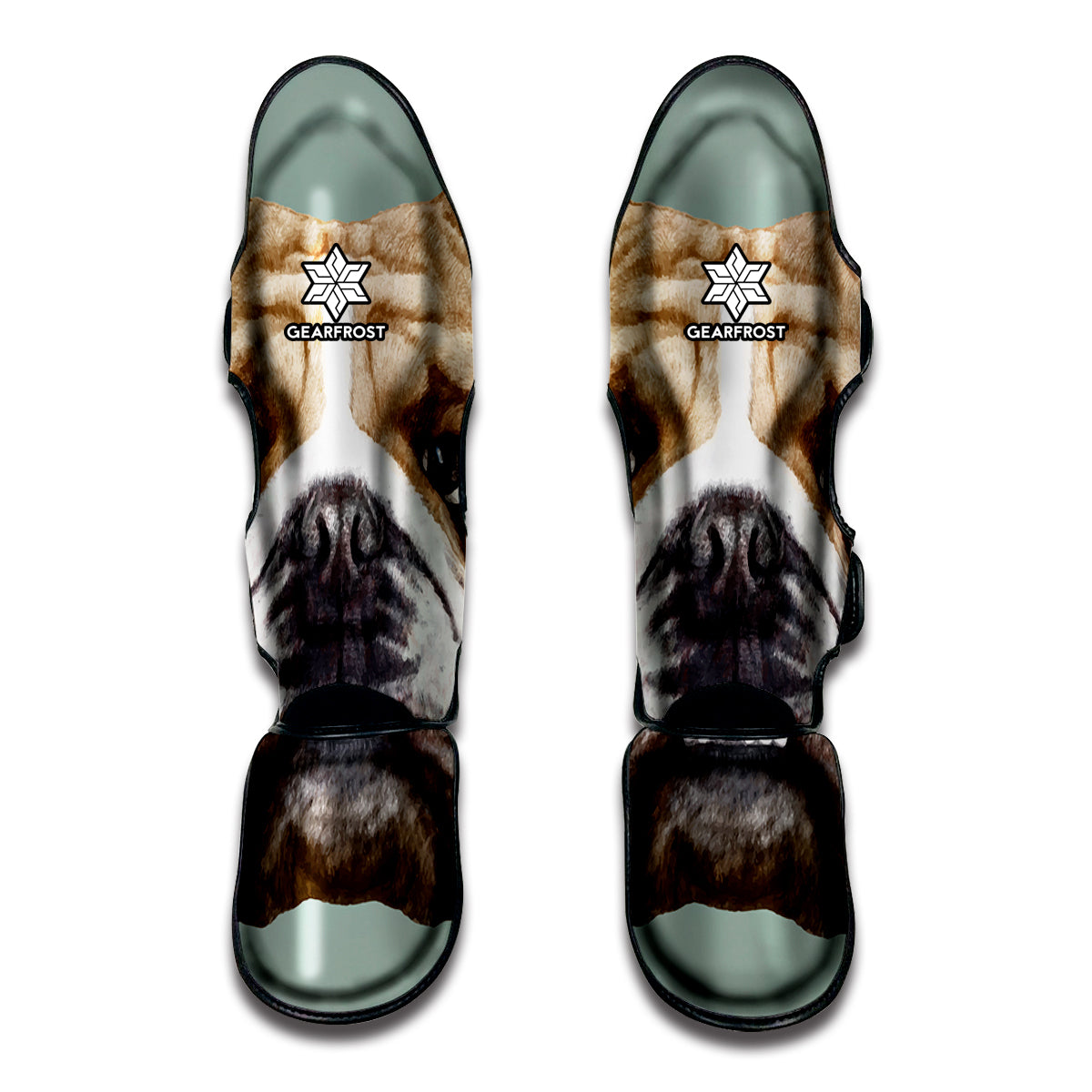 English Bulldog Portrait Print Muay Thai Shin Guards