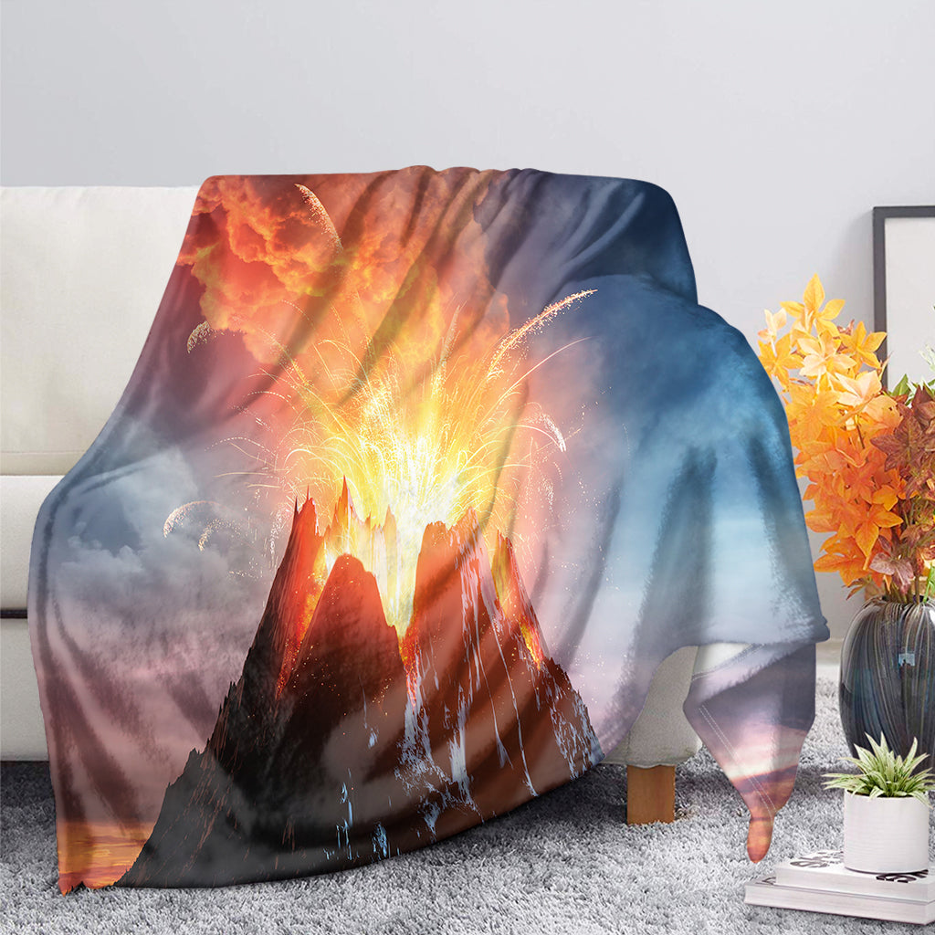 Erupting Volcano Print Blanket