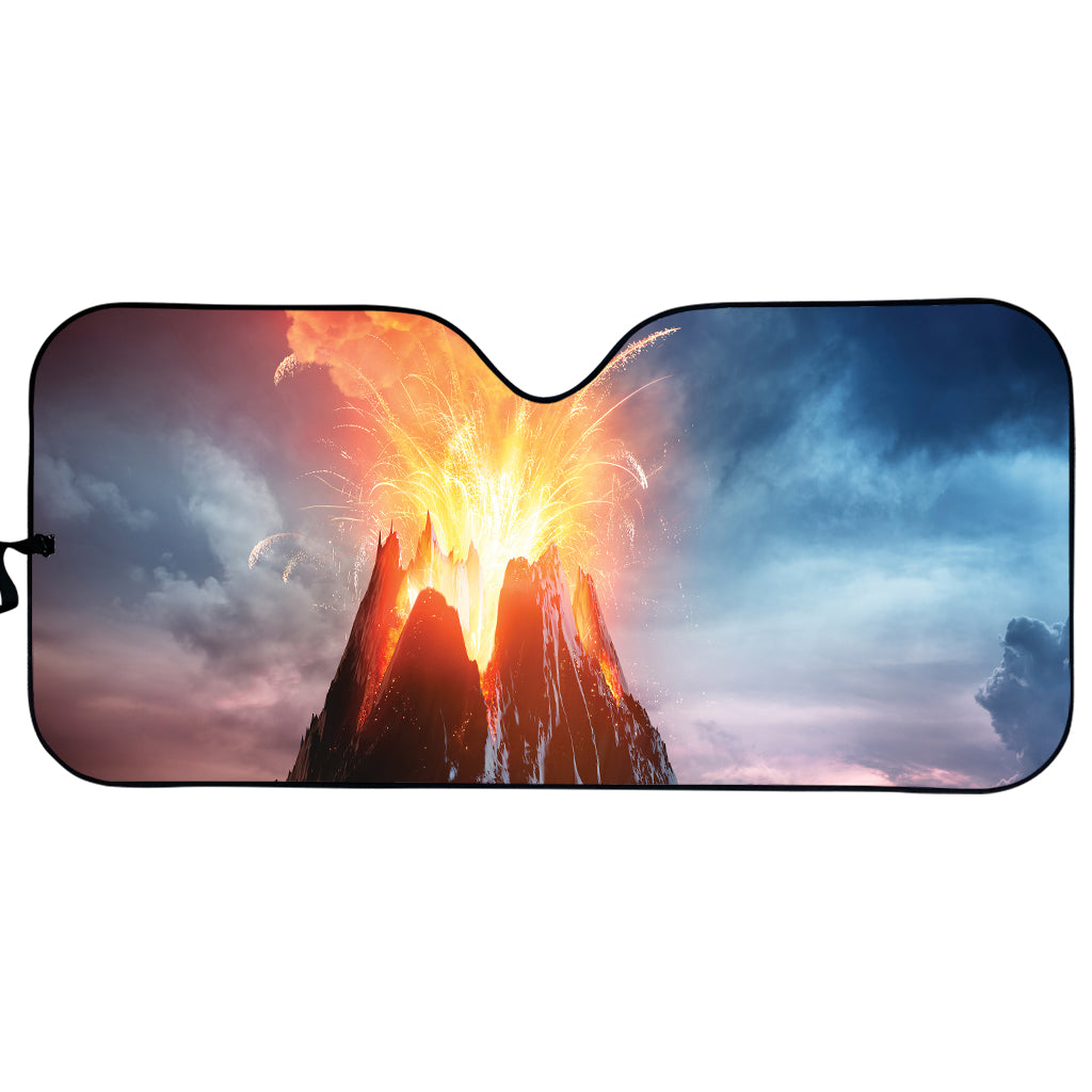 Erupting Volcano Print Car Sun Shade