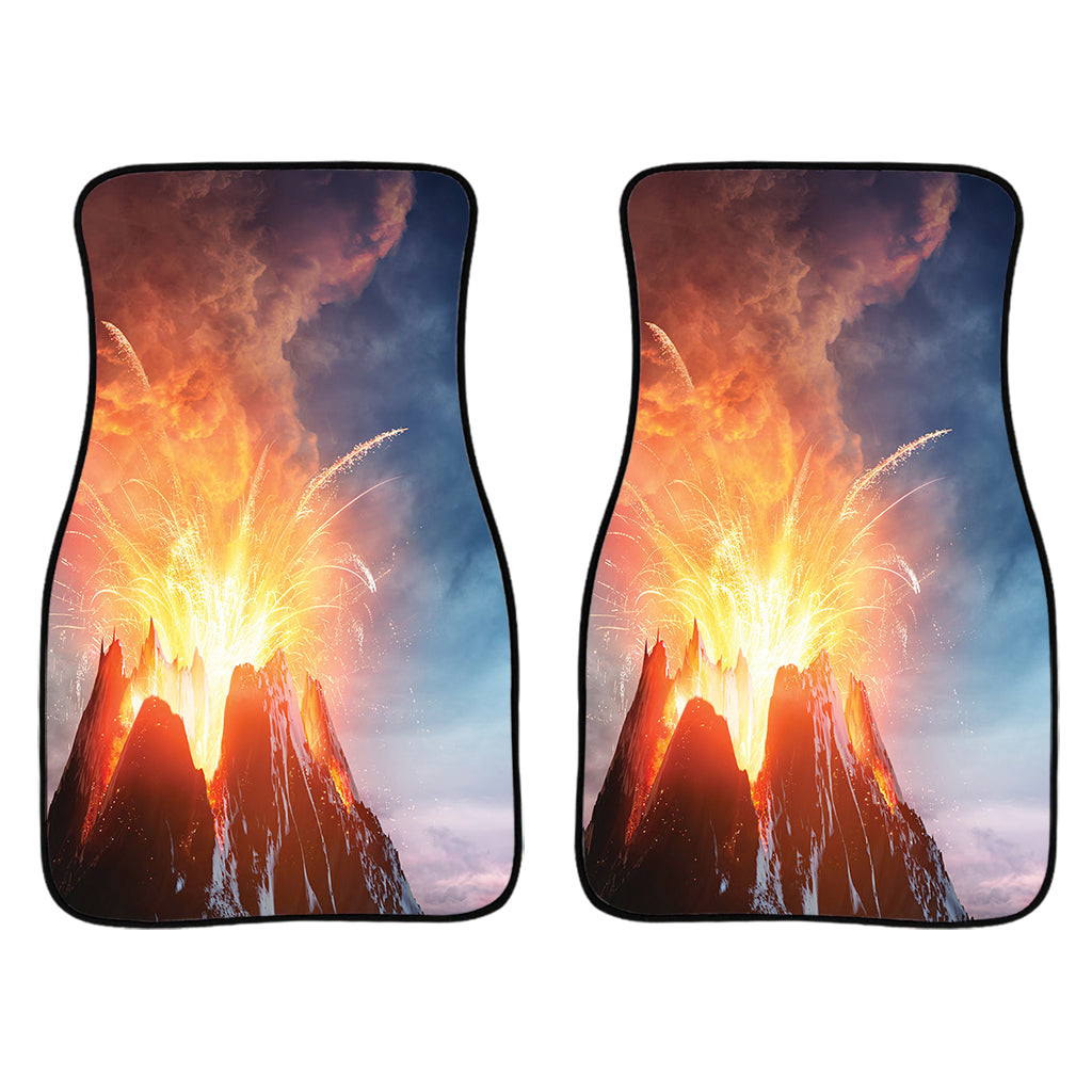 Erupting Volcano Print Front Car Floor Mats