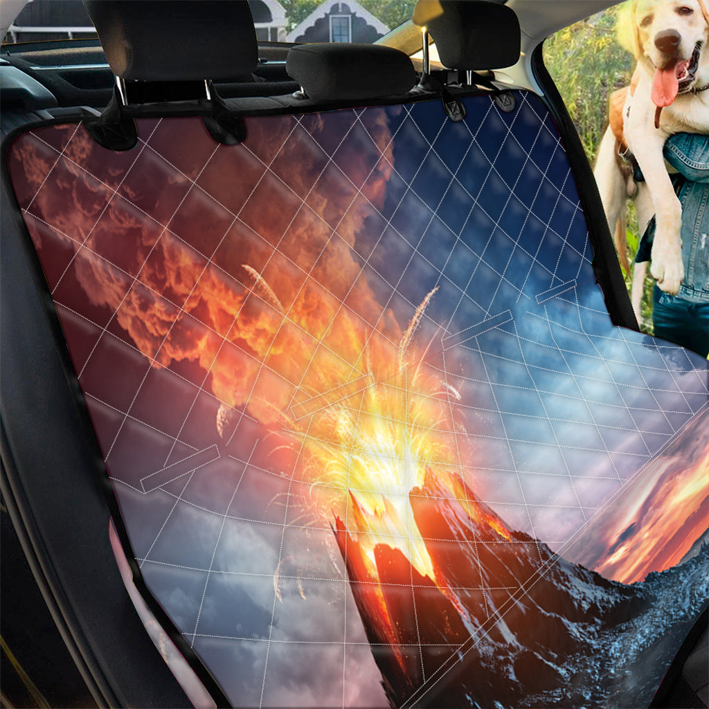 Erupting Volcano Print Pet Car Back Seat Cover