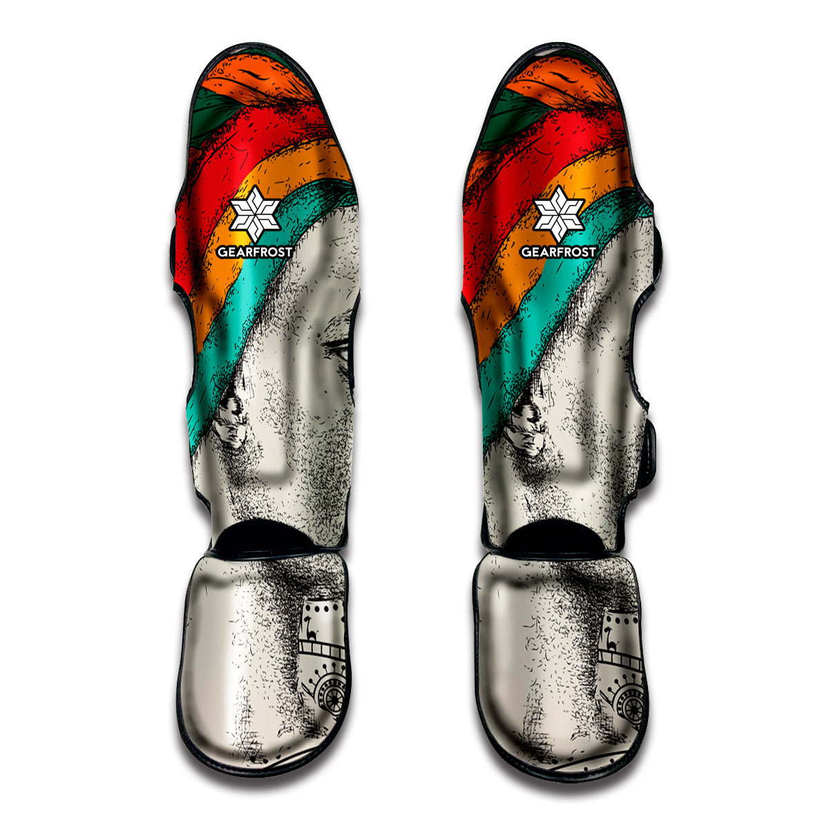 Ethnic African Girl Print Muay Thai Shin Guards