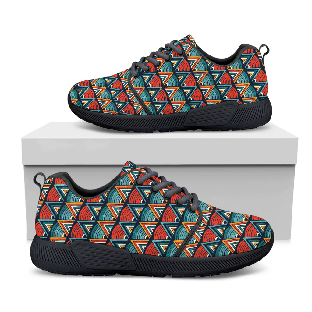 Ethnic African Inspired Pattern Print Black Athletic Shoes