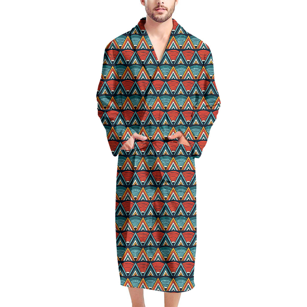 Ethnic African Inspired Pattern Print Men's Bathrobe