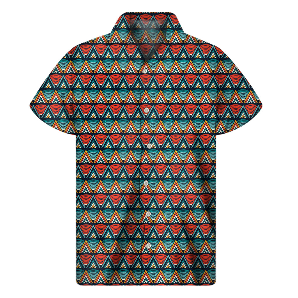 Ethnic African Inspired Pattern Print Men's Short Sleeve Shirt