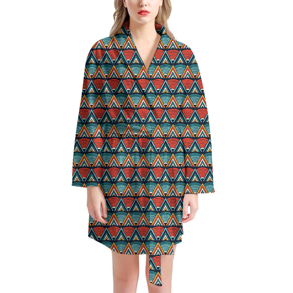 Ethnic African Inspired Pattern Print Women's Bathrobe