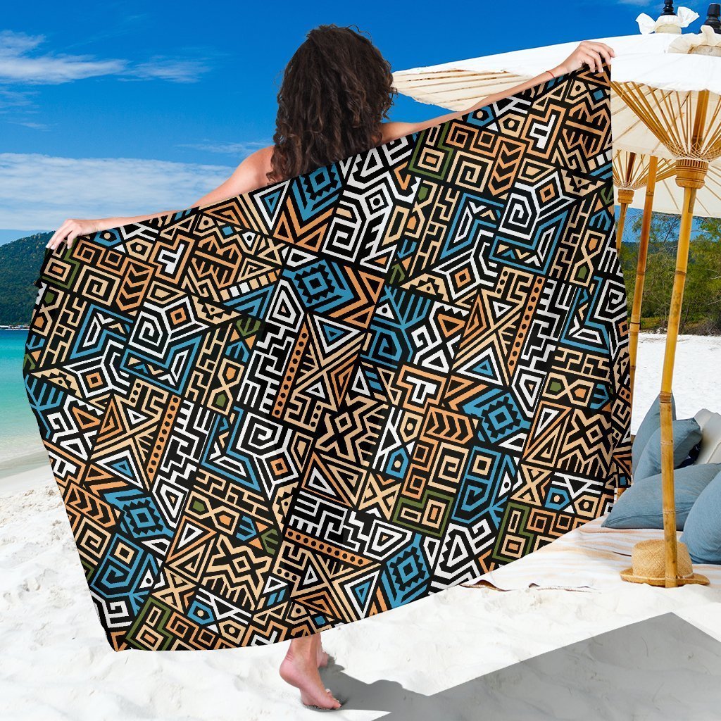 Ethnic Aztec Geometric Pattern Print Beach Sarong Wrap