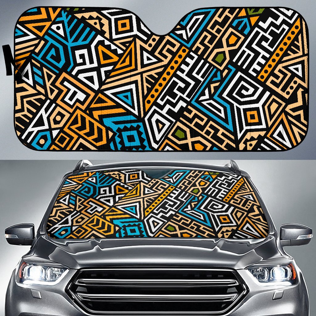 Ethnic Aztec Geometric Pattern Print Car Sun Shade