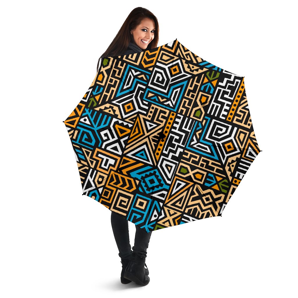 Ethnic Aztec Geometric Pattern Print Foldable Umbrella