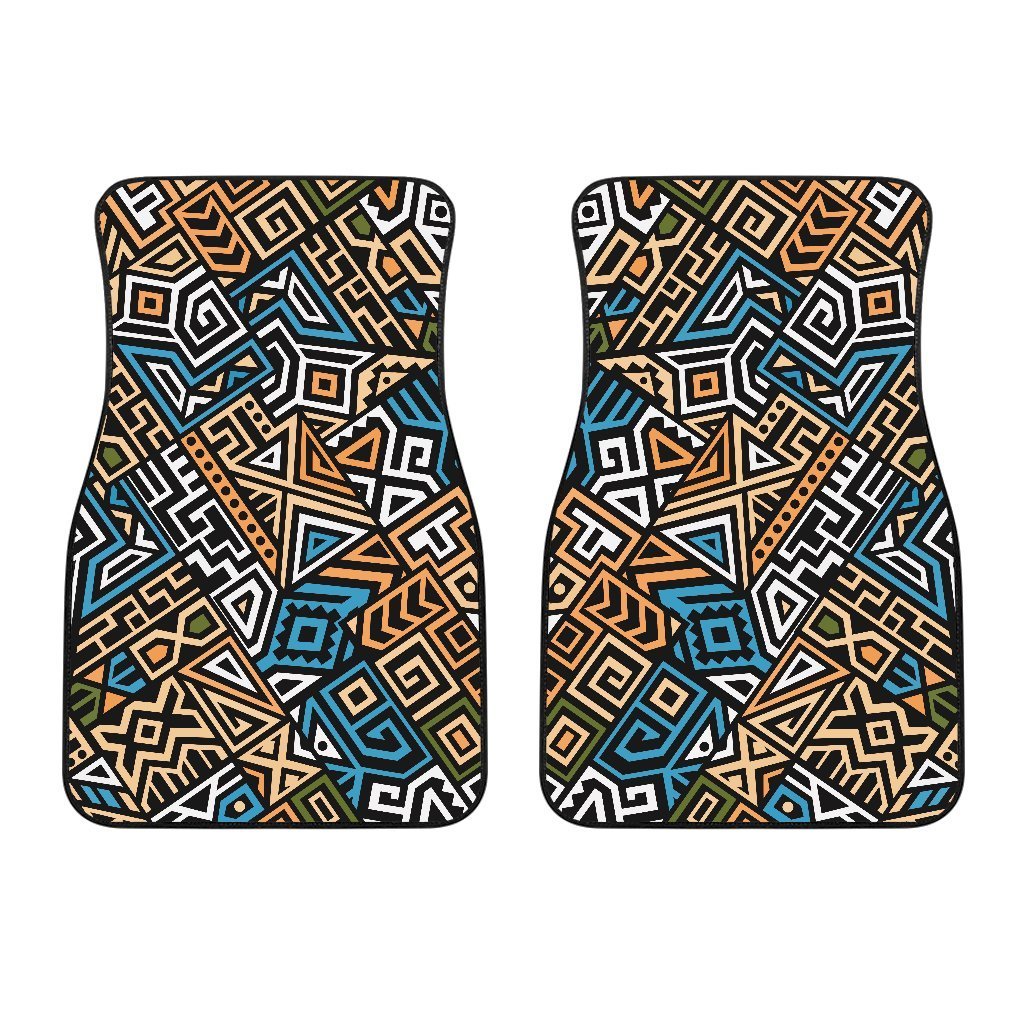 Ethnic Aztec Geometric Pattern Print Front Car Floor Mats