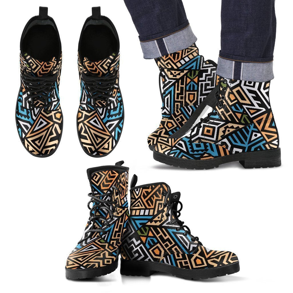 Ethnic Aztec Geometric Pattern Print Men's Boots