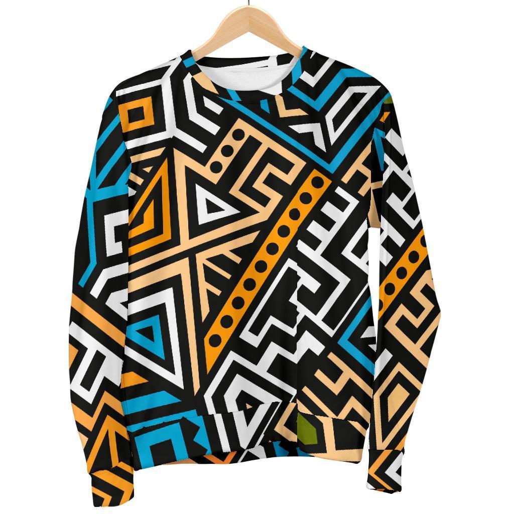 Ethnic Aztec Geometric Pattern Print Men's Crewneck Sweatshirt