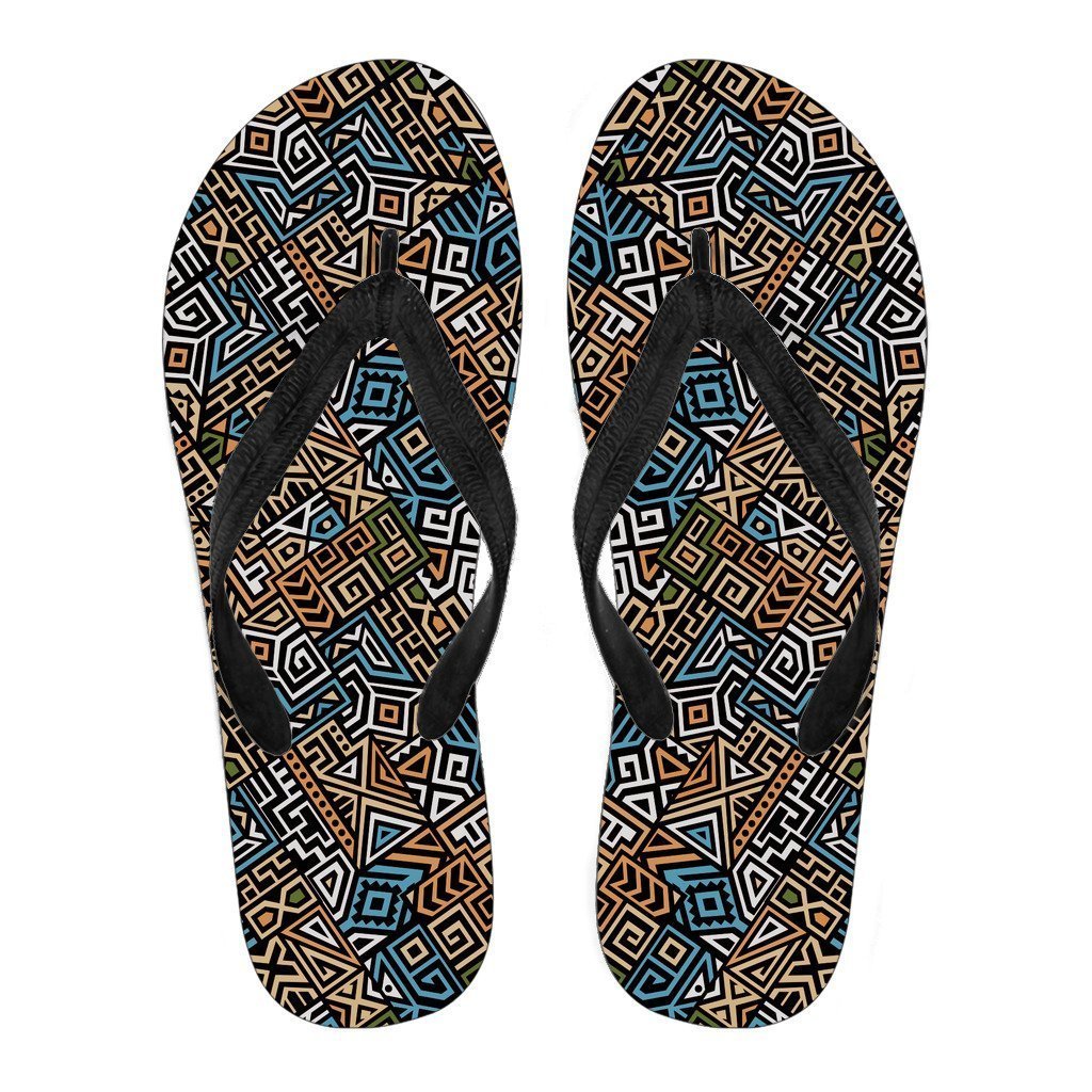 Ethnic Aztec Geometric Pattern Print Men's Flip Flops