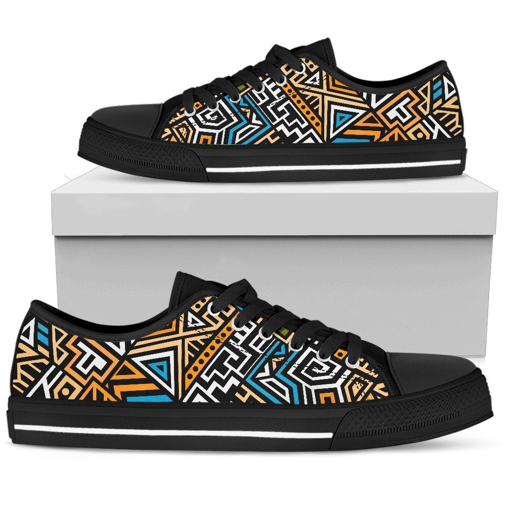 Ethnic Aztec Geometric Pattern Print Men's Low Top Shoes