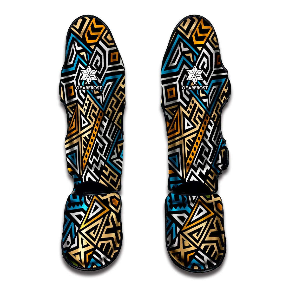 Ethnic Aztec Geometric Pattern Print Muay Thai Shin Guards