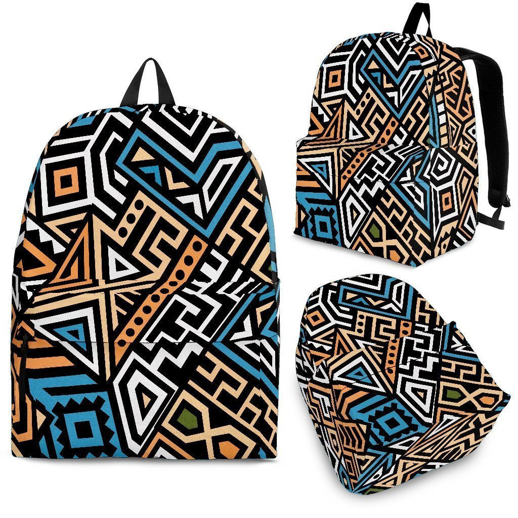 Ethnic Aztec Geometric Pattern Print School Backpack