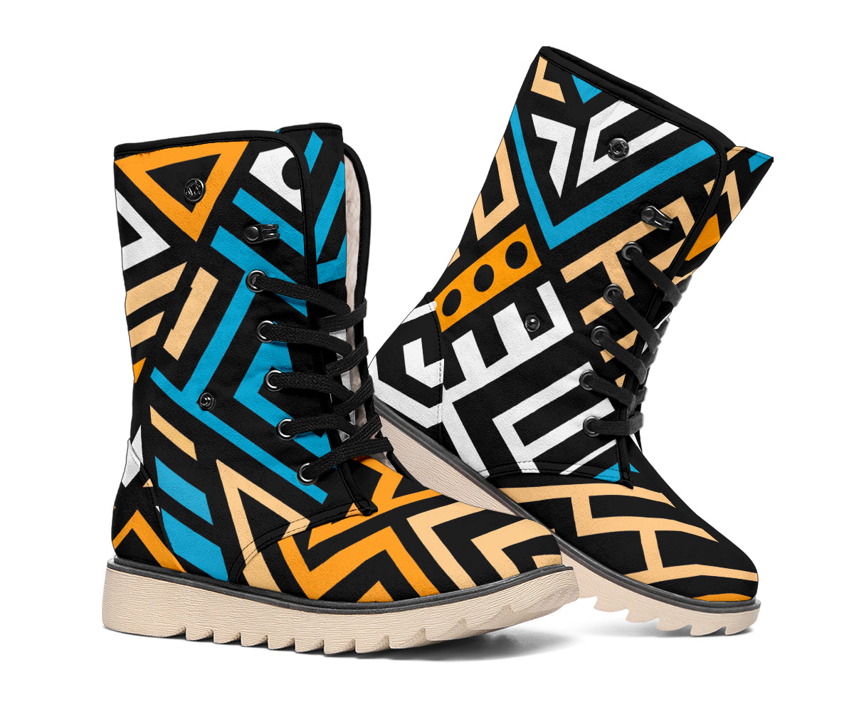 Ethnic Aztec Geometric Pattern Print Winter Boots