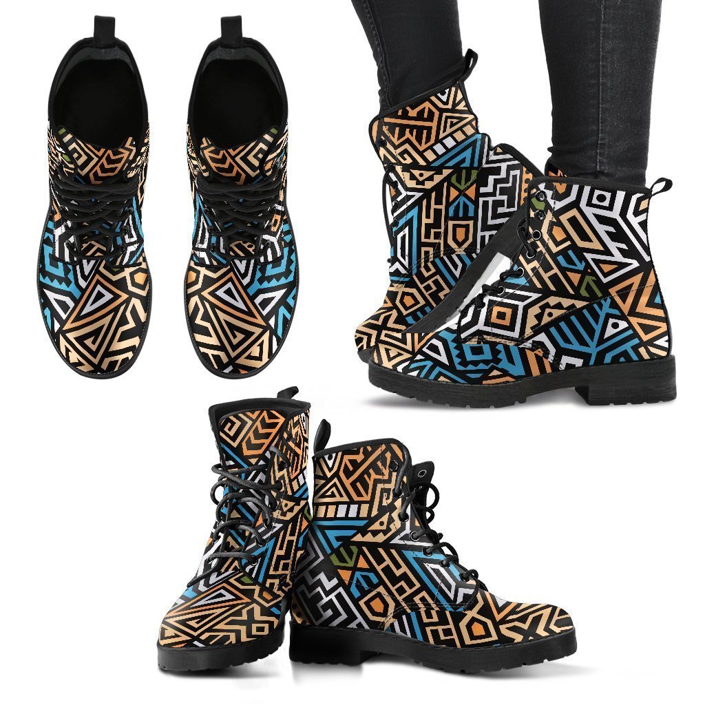 Ethnic Aztec Geometric Pattern Print Women's Boots