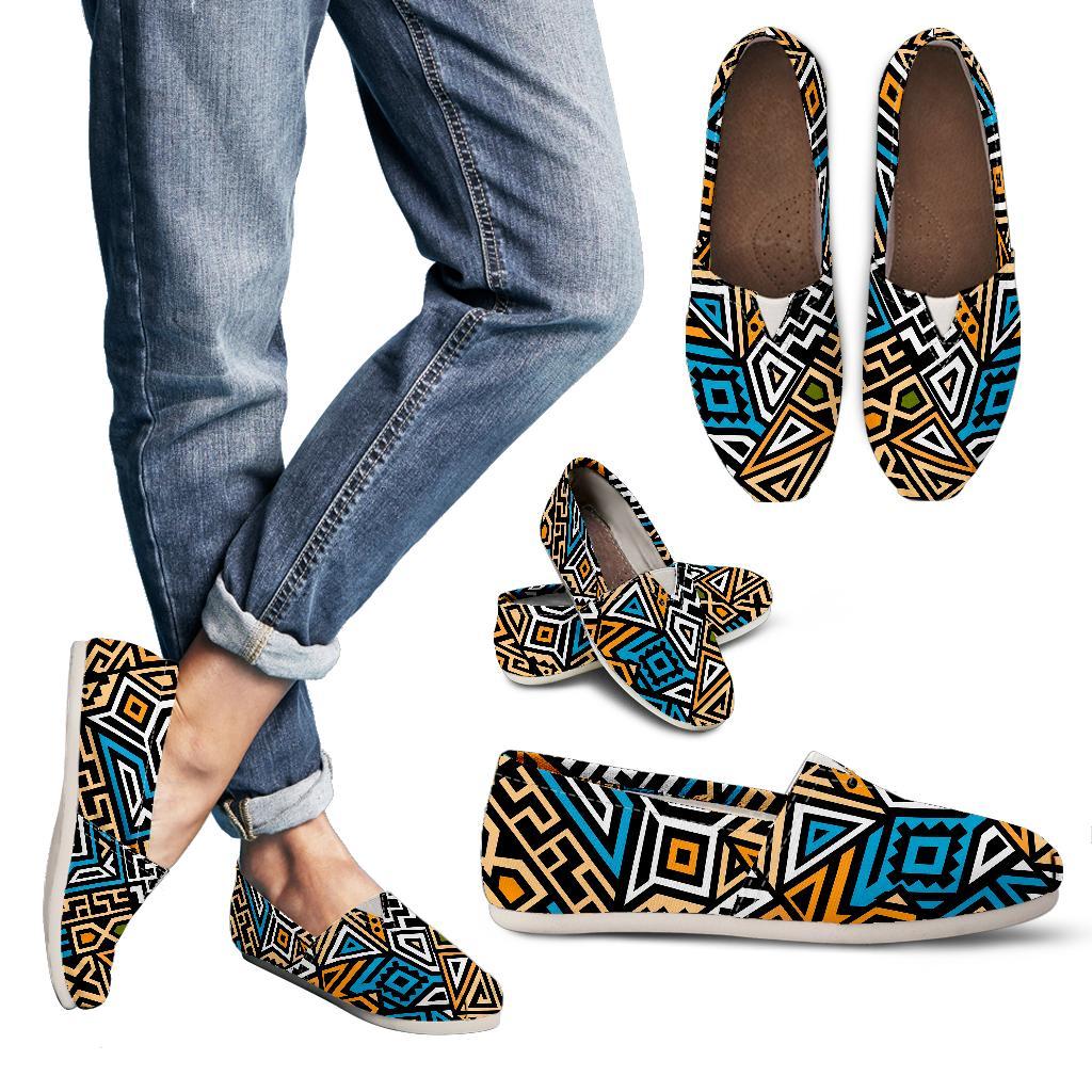 Ethnic Aztec Geometric Pattern Print Women's Casual Canvas Shoes